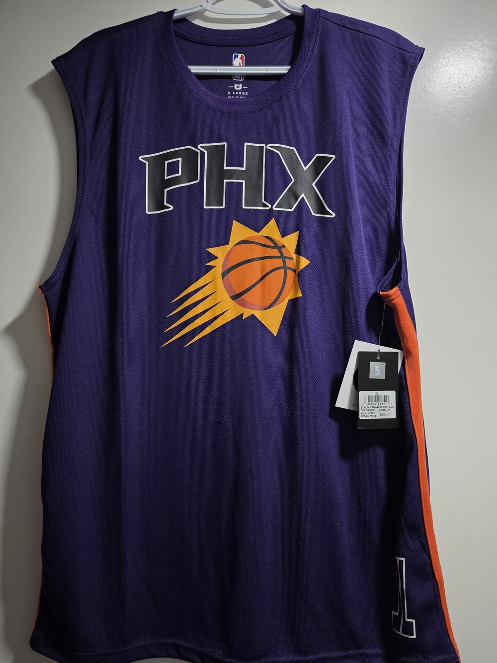 NBA Phoenix Suns Purple and Orange Sleeveless Basketball Jersey